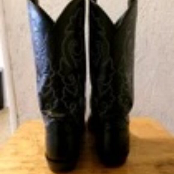 Justin 1409 Mens Boots Sz 10.5 EEE 3E Cowboy Western Black Leather Embroidered main image 5